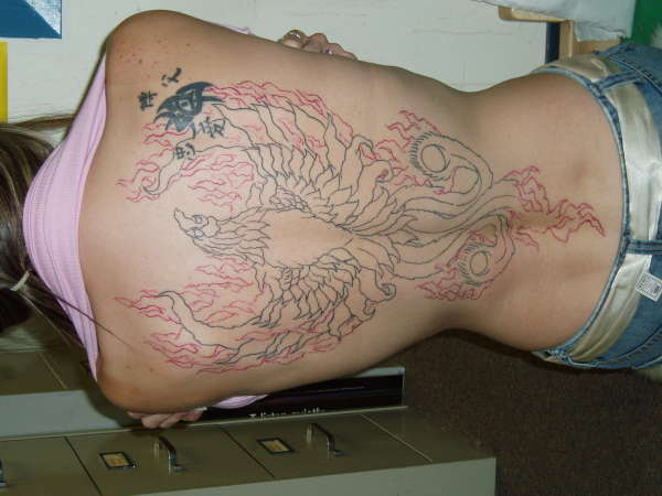 Phoenix outline tattoo