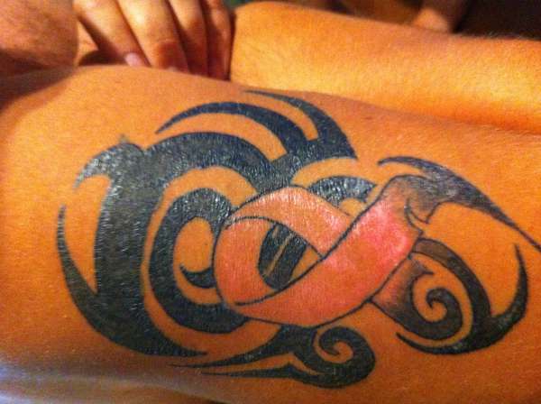 Breast cancer tribal tattoo