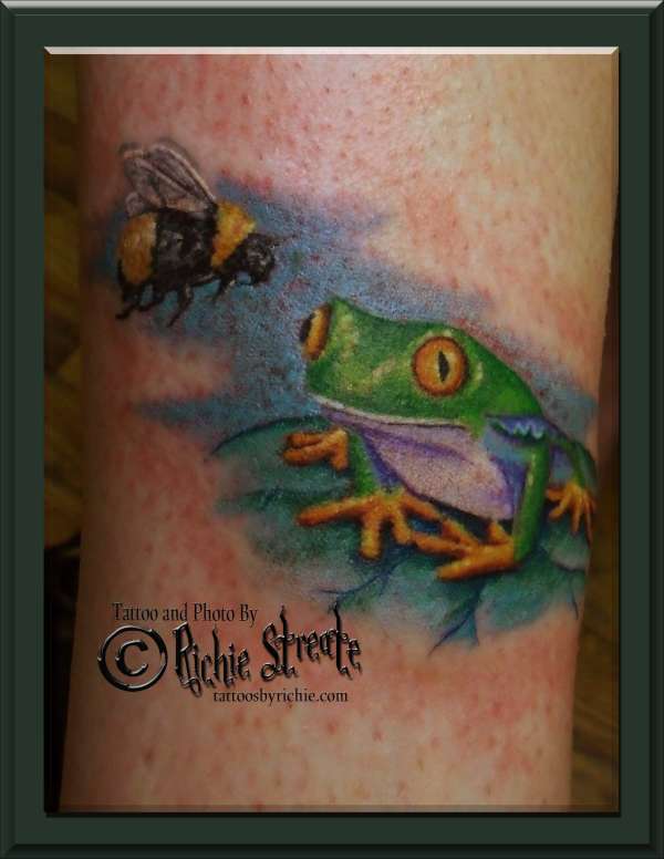 Frog and Bee Tattoo tattoo