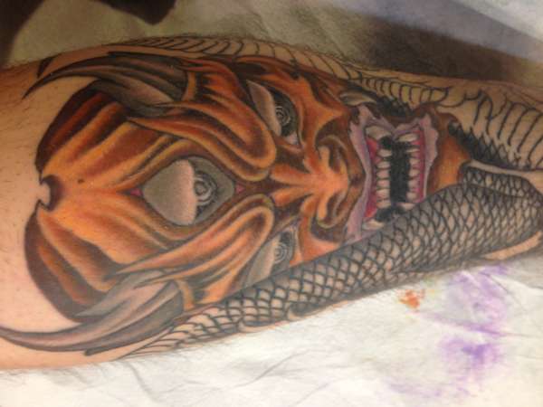 Japanese hannya mask tattoo