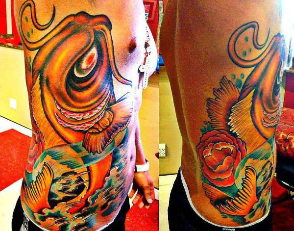 Koi Fish on side tattoo