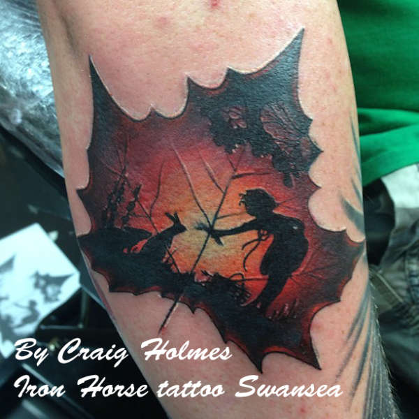 Maple Leaf tattoo by Craig Holmes tattoo