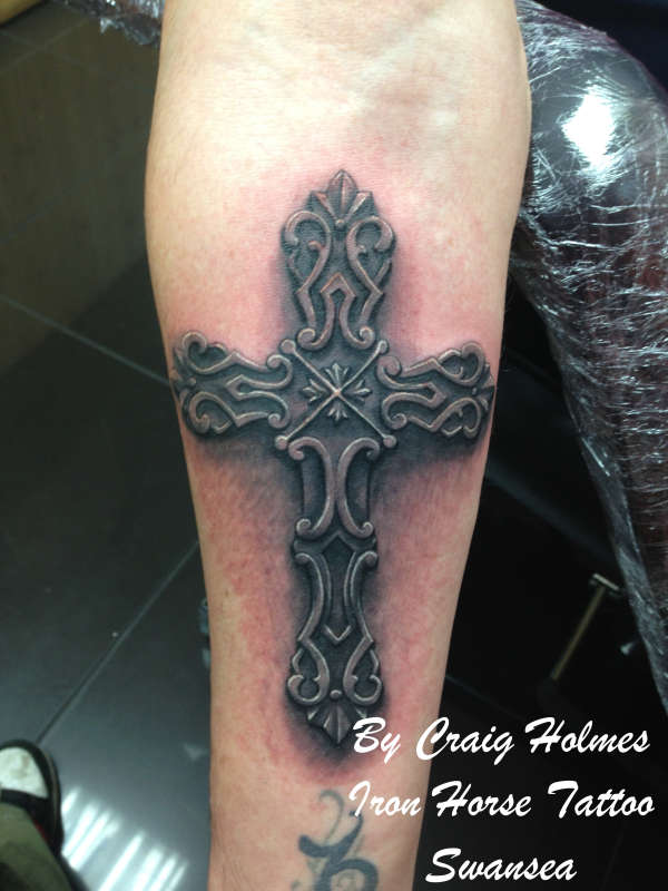 Medieval Cross tattoo by Craig Holmes tattoo