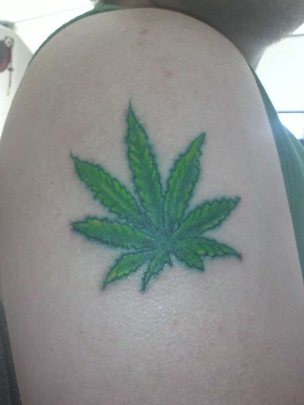 Weed leaf tattoo