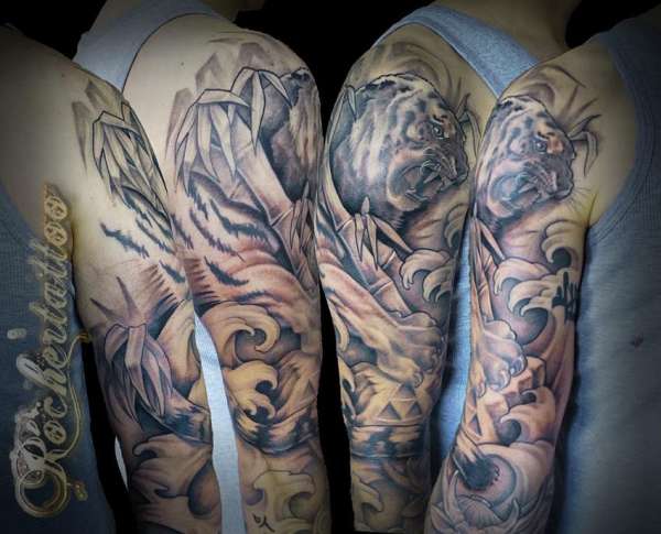 tiger sleeve tattoo