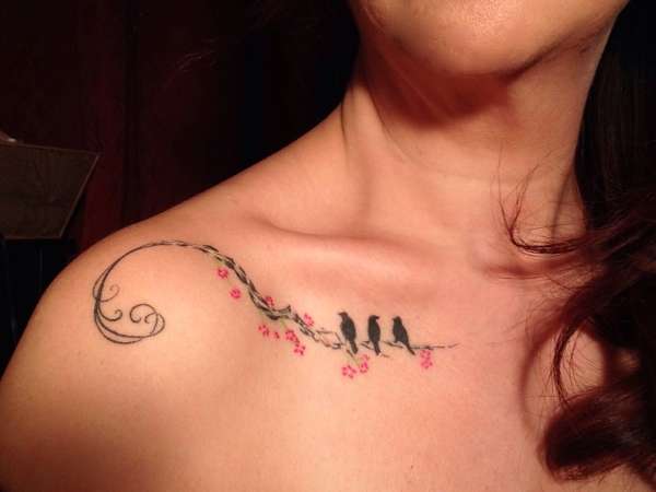 3 Little Birds~ Collar bone tattoo