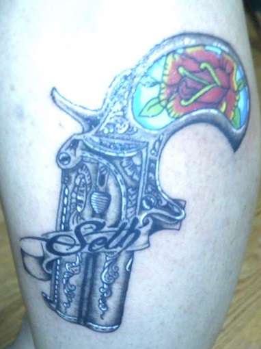 Custom derringer tattoo