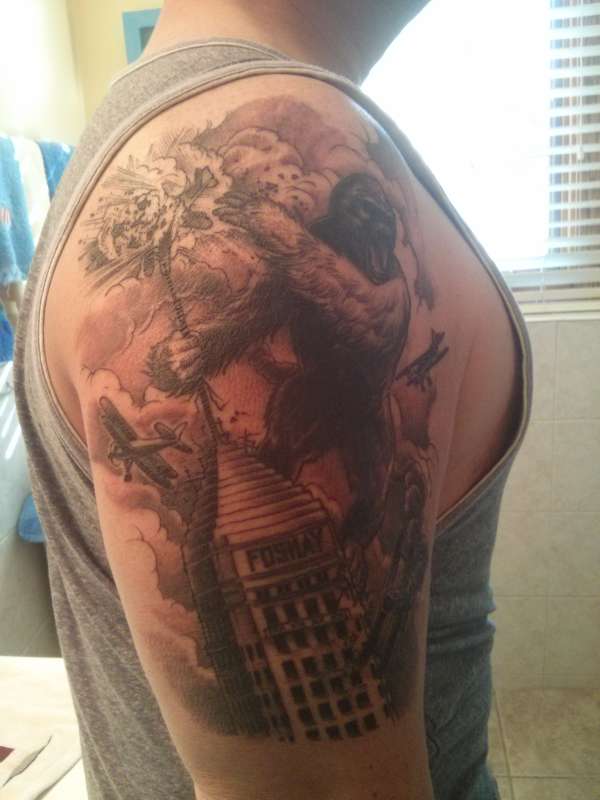 King Kong Foshay Tower Tattoo tattoo