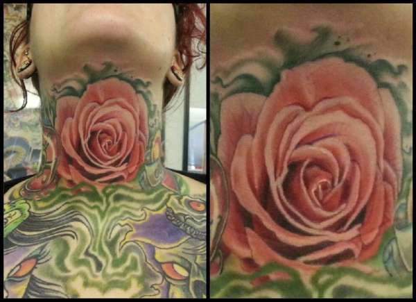 Rose throat tattoo tattoo