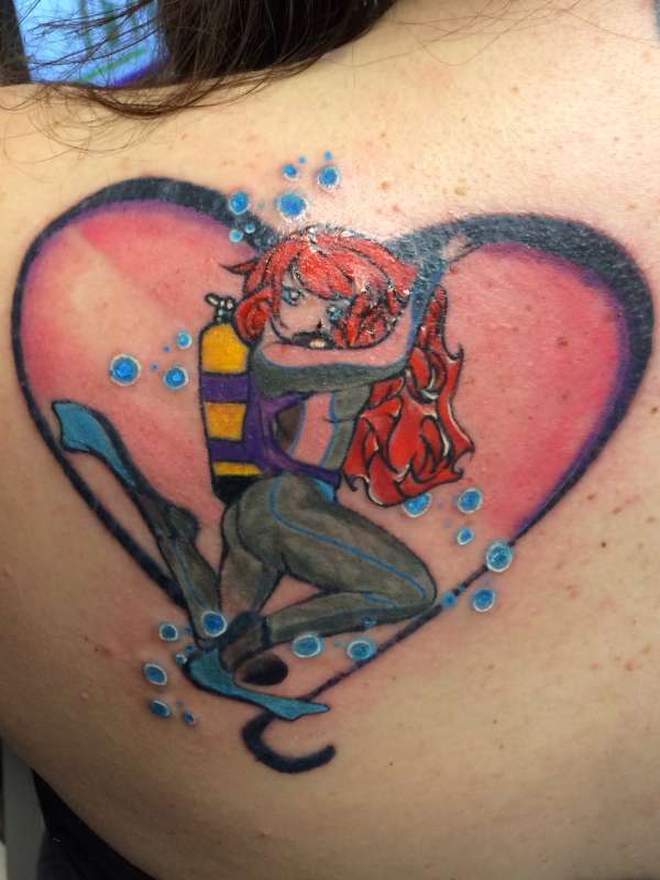 Scuba girl tattoo