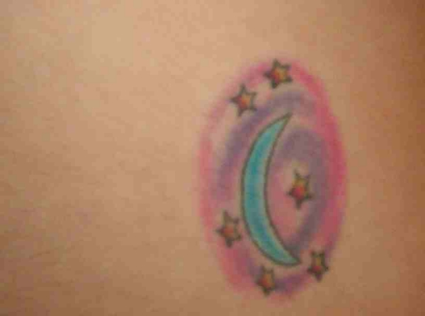 moon and star swirl tattoo