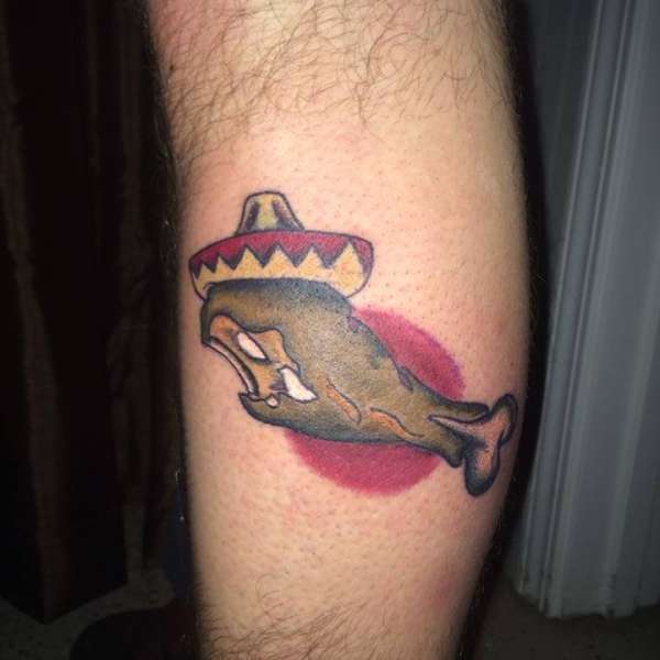 Ain't no thang but a ..chicken leg..in a sombrero tattoo