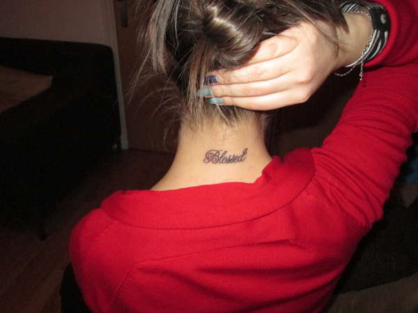 Blessed Neck Tattoo