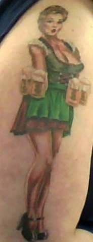 German Beer Maid Pin-Up Girl tattoo