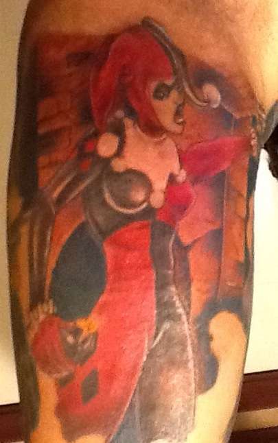 Harley Quinn colored tattoo