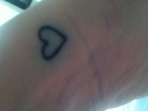 Heart inner wrist tattoo