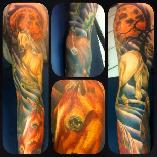Horse sleeve tattoo