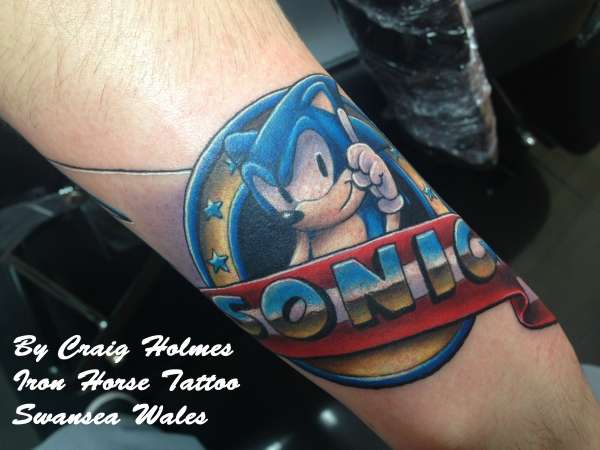 Sega Sonic the hedgehog tattoo by Craig Holmes tattoo
