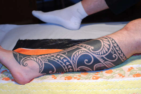 Tribal (Maori) Left Calf tattoo