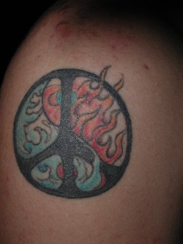 Peace Yin Yang tattoo