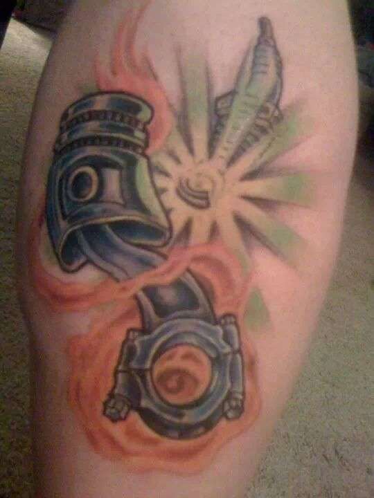 piston and spark plug tattoo