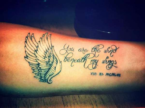 wind beneath my wings tattoo