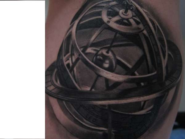 Armillary sphere tattoo