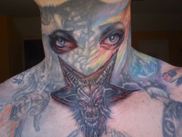 Baphomet and eyes re-done tattoo
