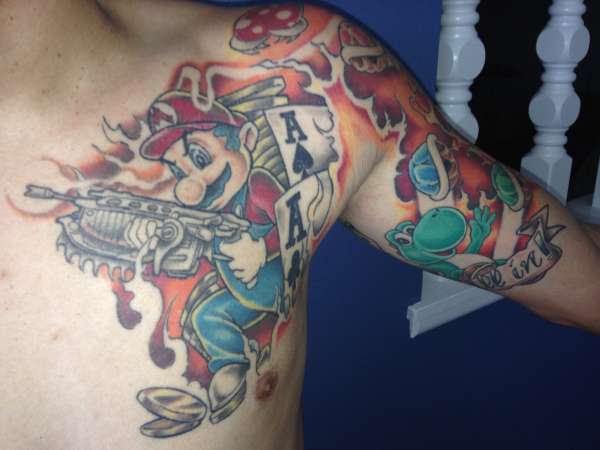 Gears of Mario tattoo