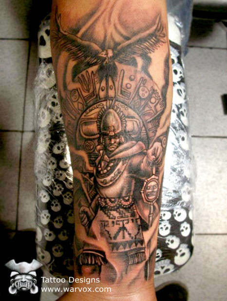 PreHispanic Emperor Tattoo design by WARVOX.COM tattoo
