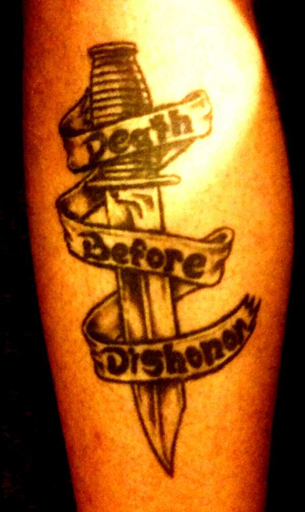 Death Before Dishonor Tattoo Back