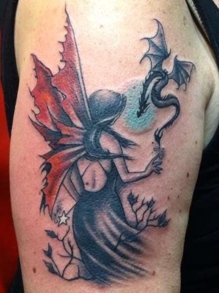 fairy and dragon tattoo