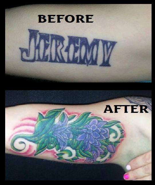 flower cover up tattoo