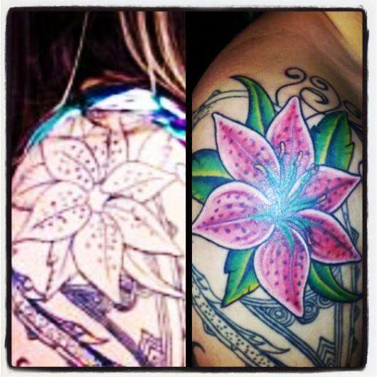flower rework tattoo