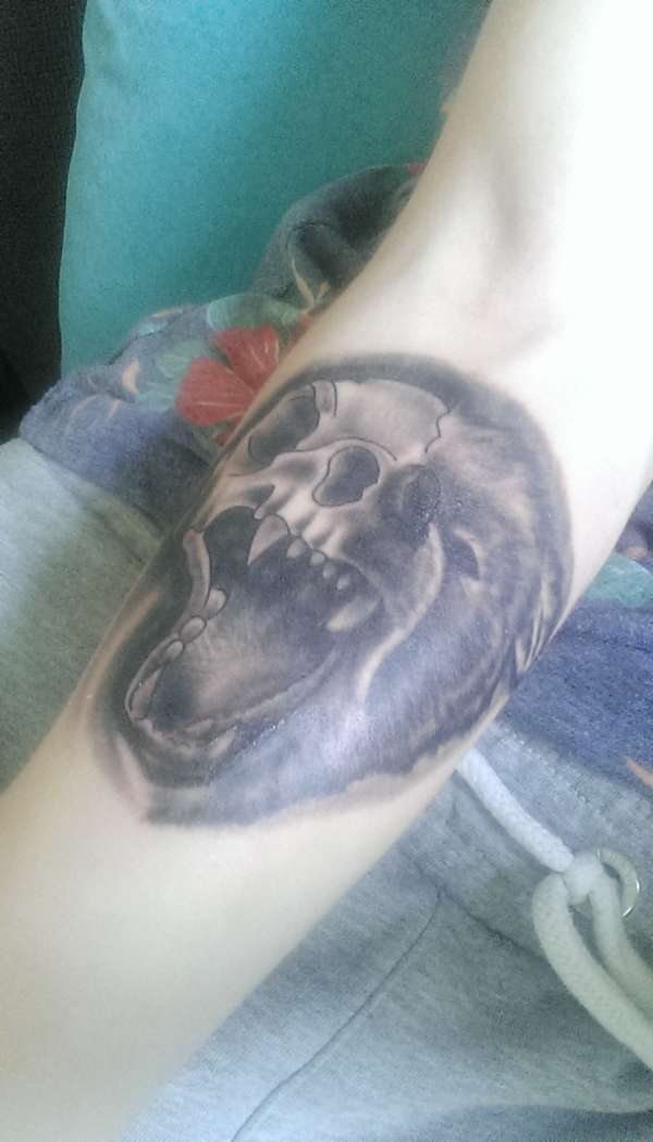 half skull Bear tattoo