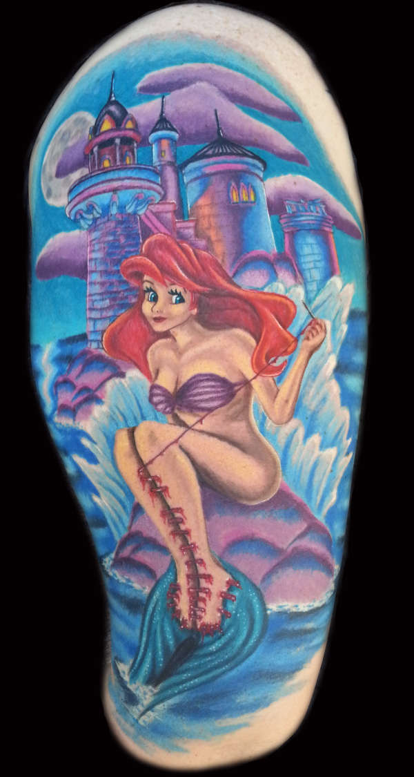 little mermaid tattoo, disney, ariel tattoo tattoo