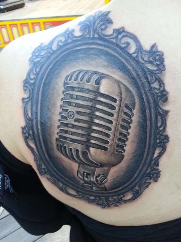 microphone tattoo
