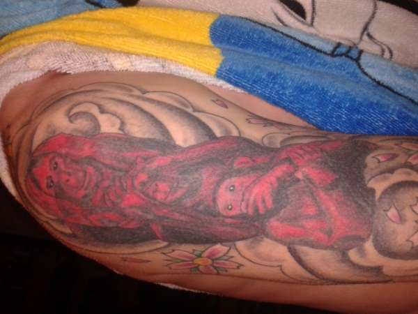 3 monkeys ongoing sleeve tattoo