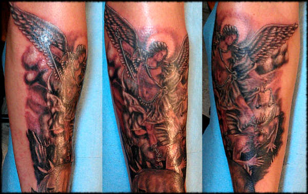 Archangel in Black and White tattoo