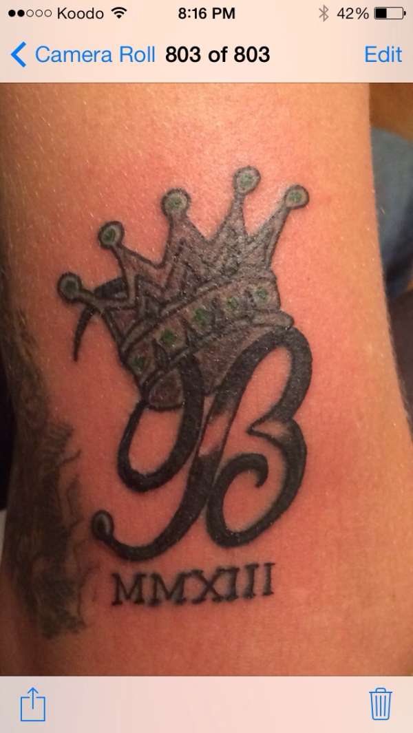 B Crown. tattoo