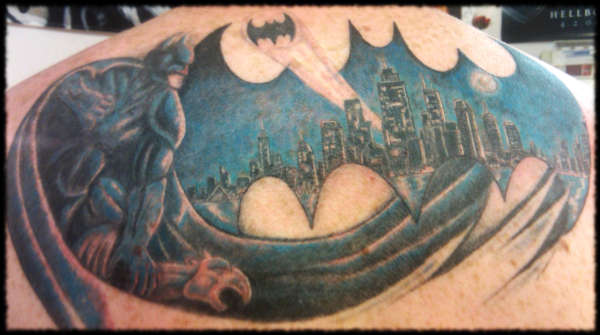 Batman Over Gotham Tattoo 2178