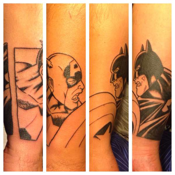 Begining of superhero sleeve tattoo