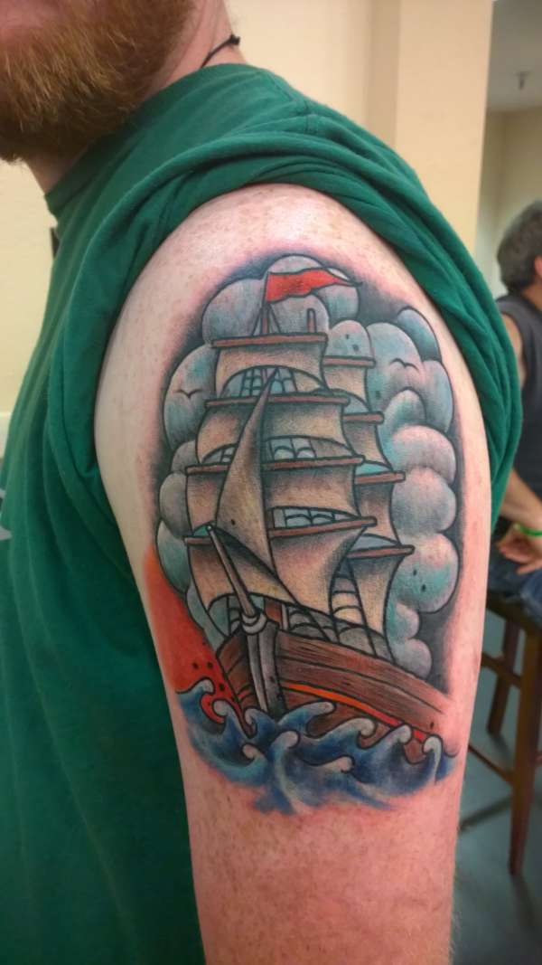 Clipper ship tattoo