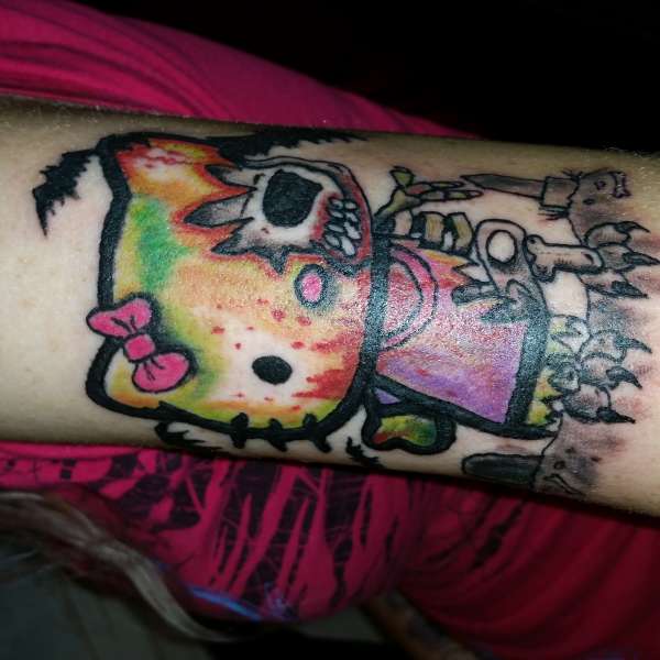 Custom Hello Kittie Zombie tattoo