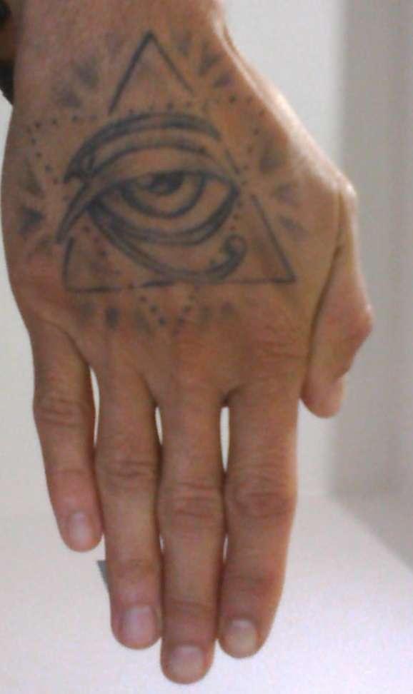 Eye of horus, veiled hexagram tattoo