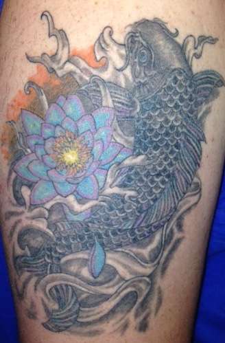 Koi and Lotus tattoo