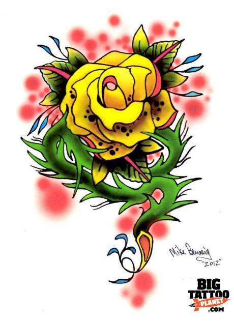 Mike Benneig Rose tattoo