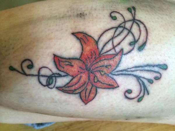 Red Flower tattoo