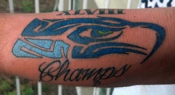 Seahawks Tribal Championship tattoo
