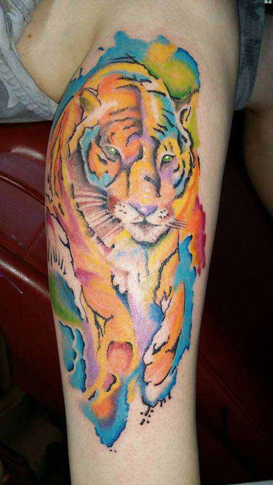 Water color tiger. tattoo